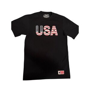 American Giant Flag Collection Shirt Short Sleeve USA American Made Black Small